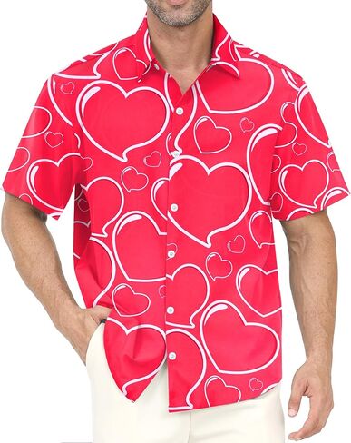 Hawaiian Shirt for Men with Pocket - Button Down Wrinkle-Resistant for Beach, Pool Parties (S-4XL) in Saudi Arabia