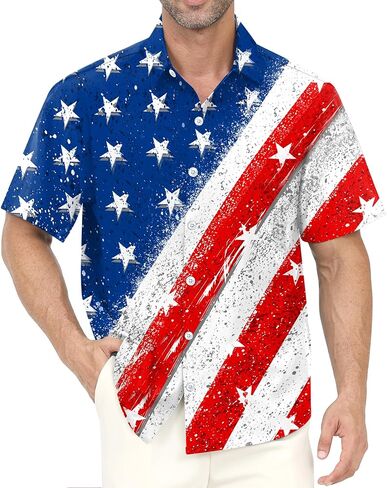 Hawaiian Shirt for Men with Pocket - Button Down Wrinkle-Resistant for Beach, Pool Parties (S-4XL) in Saudi Arabia