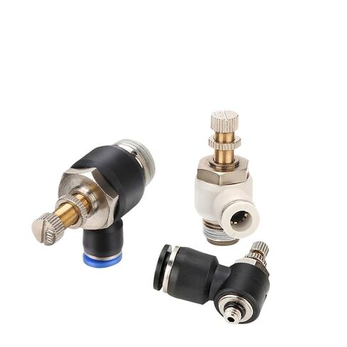 Pneumatic Joint Throttle Valve Speed Switch one-Way Limit Valve SL4-M5/6-01/8-02 Cylinder air Pipe Joint(Blue SL 4-02) in Saudi Arabia