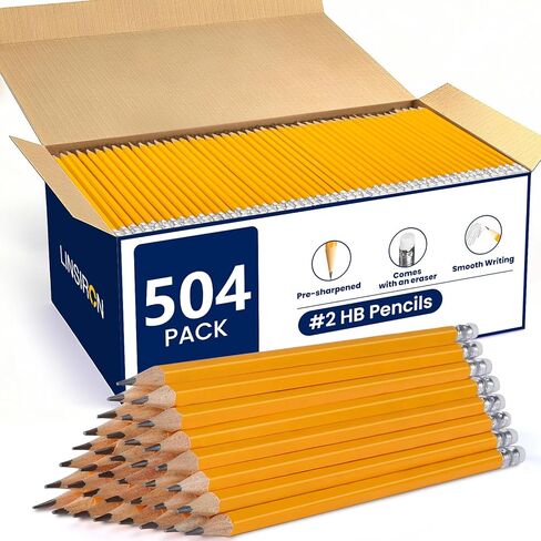 أقلام الرصاص قلم رصاص مسبق #2 مع محو ، أصفر ، 7.5 بوصة 72 حزمة in Kuwait