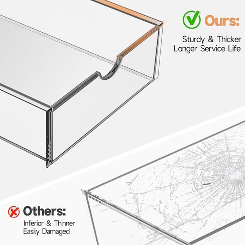 منظم تخزين درج المكياج مع 24 درجًا، 4 مجموعات من الأكريليك لتنظيم مكتب المكتب والتخزين، منظم درج مقاوم للغبار للمكياج، المكتب، سطح الطاولة، المجوهرات، القلم، سطح المكتب، الحمام، غرفة النوم in Kuwait