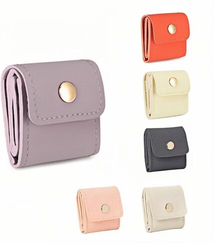 6 Pack Mini Jewelry Travel Case, Leather Foldable Organizer Pouch for Earrings Necklaces Rings, Portable Jewelry Bag for Women Girls in Saudi Arabia