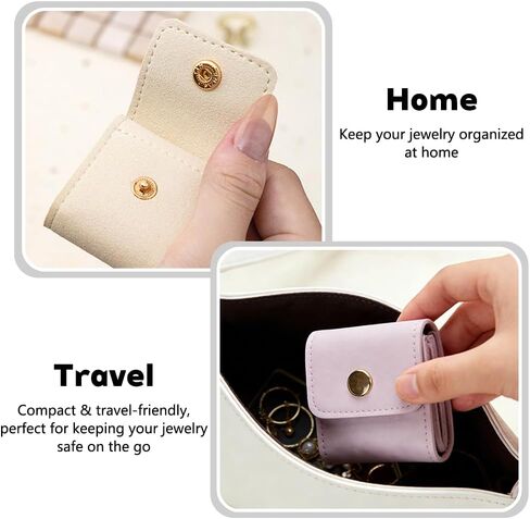 6 Pack Mini Jewelry Travel Case, Leather Foldable Organizer Pouch for Earrings Necklaces Rings, Portable Jewelry Bag for Women Girls in Saudi Arabia