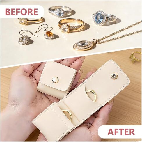 6 Pack Mini Jewelry Travel Case, Leather Foldable Organizer Pouch for Earrings Necklaces Rings, Portable Jewelry Bag for Women Girls in Saudi Arabia