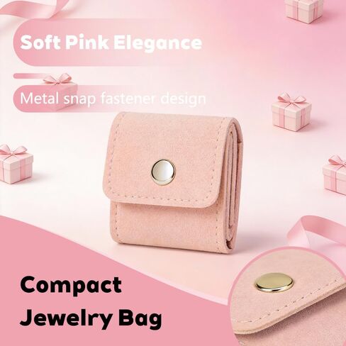 6 Pack Mini Jewelry Travel Case, Leather Foldable Organizer Pouch for Earrings Necklaces Rings, Portable Jewelry Bag for Women Girls in Saudi Arabia