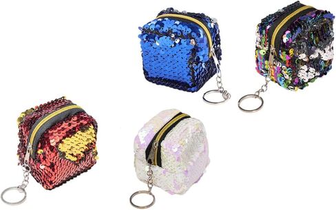 4pcs Coin Purse Set with 2-tone Sequin, Small Change Storage Pouches, Versatile Pocket Wallets for Boys, Sturdy ’ Coin Bags for Travel and Daily Use in Saudi Arabia