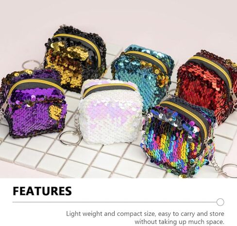 4pcs Coin Purse Set with 2-tone Sequin, Small Change Storage Pouches, Versatile Pocket Wallets for Boys, Sturdy ’ Coin Bags for Travel and Daily Use in Saudi Arabia
