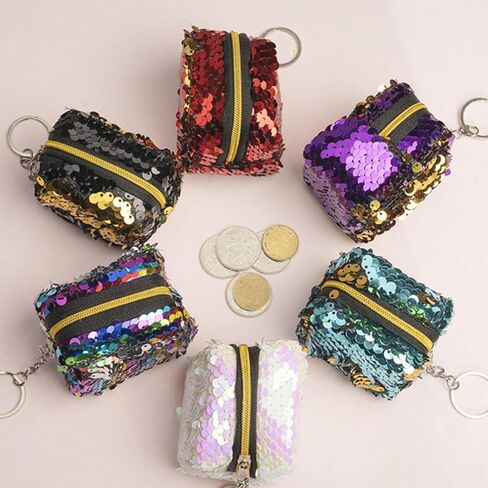 4pcs Coin Purse Set with 2-tone Sequin, Small Change Storage Pouches, Versatile Pocket Wallets for Boys, Sturdy ’ Coin Bags for Travel and Daily Use in Saudi Arabia