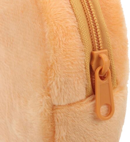 Candy Color Plush Coin Purse Keychain Pouch for Boys Small Cartoon Travel Organizer Cute Brown Plush Mini Wallet Portable Storage Bag in Kuwait