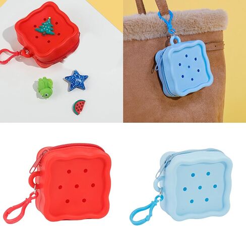 Lightweight Silicone Storage Pouches with Zipper Seal Creative Hole Design Soft Silicone Bag for Small Items Organizing in Saudi Arabia