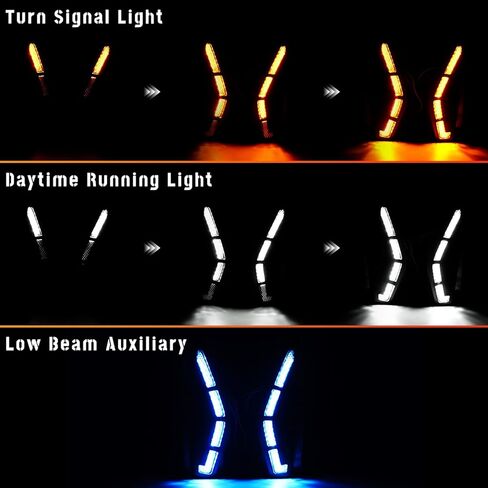 LED Fog Lights Daytime Running Lamps compatible with for 2025 Honda Civic Si Sedan Sport & Sport Hybrid,Sequential Fog Lights,DRL White,Amber Turn Signal Lights,Blue Low Beam Head Light,2PCS in Kuwait