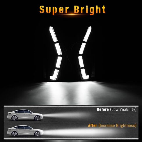 LED Fog Lights Daytime Running Lamps compatible with for 2025 Honda Civic Si Sedan Sport & Sport Hybrid,Sequential Fog Lights,DRL White,Amber Turn Signal Lights,Blue Low Beam Head Light,2PCS in Kuwait