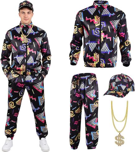 مجموعات ملابس تنكرية من الثمانينيات والتسعينيات من القرن الماضي، ملابس رياضية هيب هوب ملابس الشارع للبالغين، مجموعة ملابس تنكرية من الثمانينيات in Kuwait