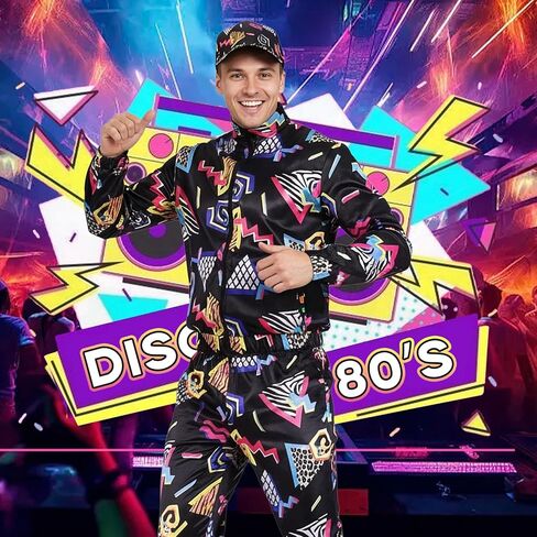 مجموعات ملابس تنكرية من الثمانينيات والتسعينيات من القرن الماضي، ملابس رياضية هيب هوب ملابس الشارع للبالغين، مجموعة ملابس تنكرية من الثمانينيات in Kuwait