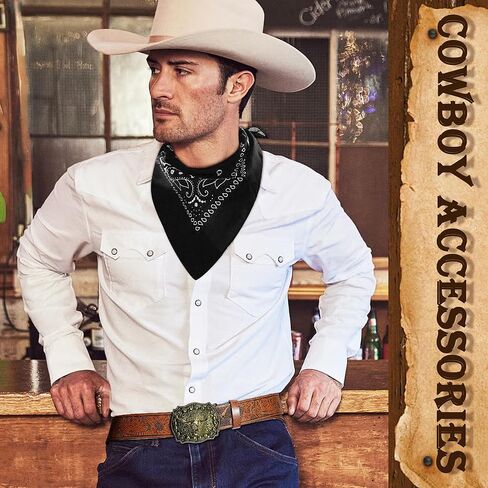 RIOSO Cowboy Outfit for Men Western Suede Leather Vest Belt Necktie Set Men's Cowboy Costume Accessories (without Hat) in Kuwait