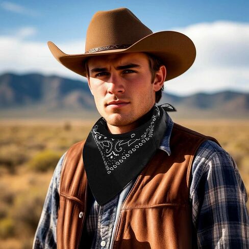 RIOSO Cowboy Outfit for Men Western Suede Leather Vest Belt Necktie Set Men's Cowboy Costume Accessories (without Hat) in Kuwait