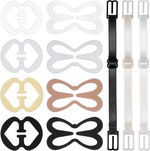 11PCS Bra Clips to Make Racerback, Adjustable Bra Strap Holders for Slipping Strap Clips for Conceal Hide Straps Anti-Slip Buckles (Black, White, Nude) in Saudi Arabia