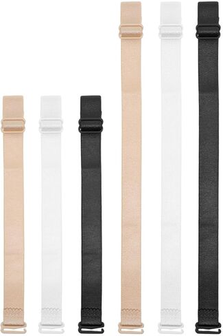 6 Pcs Women's Bra Strap Extender Non-Slip Bra Strap Holders for Slipping Elastic Adjustable Bra Strap Clips for Racerback Conceal Straps, Width 1cm (Black, White, Skin Color) in Saudi Arabia