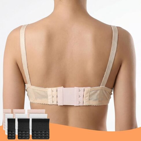 25 Pcs Clear Bra Straps, 10 Invisible Bra Straps Replacement, 6 Adjustable Clear Strap for Bra, 9 Bra Extenders 2 Hook / 3 Hook / 4 Hooks Bra Strap Extender for Women in Saudi Arabia