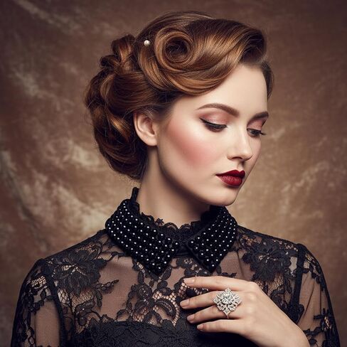 2 Pieces Pearl Collar Necklace for Women Detachable Fake Collar Simulated Pearl Beaded Bib Dickey Collars White Black in Kuwait