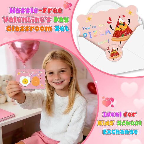 36 Pack Valentines Day Cards for Kids School, Gold Foil 4.7x3.2in Cute Classroom Cards with Envelopes & Stickers, 9 Fun Designs for School Exchange, Perfect for Kids, Friends, and Valentine’s Day Parties in Saudi Arabia