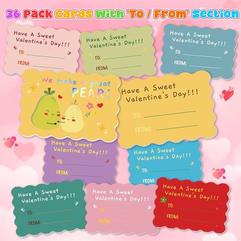 36 Pack Valentines Day Cards for Kids School, Gold Foil 4.7x3.2in Cute Classroom Cards with Envelopes & Stickers, 9 Fun Designs for School Exchange, Perfect for Kids, Friends, and Valentine’s Day Parties in Saudi Arabia