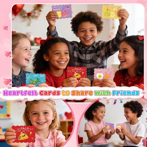 36 Pack Valentines Day Cards for Kids School, Gold Foil 4.7x3.2in Cute Classroom Cards with Envelopes & Stickers, 9 Fun Designs for School Exchange, Perfect for Kids, Friends, and Valentine’s Day Parties in Saudi Arabia