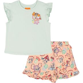 تي شيرت للفتيات من Paw Patrol وFrench Terry Wrap Skort للأطفال الصغار إلى مقاسات الأطفال الكبار (2T - 10-12) in Kuwait