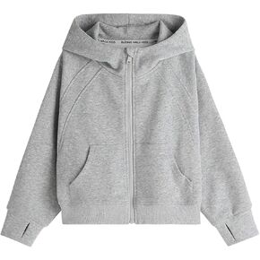 2026 Premium Girls Zip Up Hoodie, Long Sleeve Sweatshirt with Front Pockets and Ribbed Cuffs in Saudi Arabia