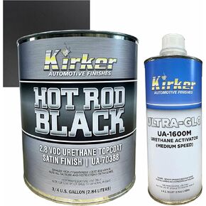 هوت رود أسود 2.8 VOC يوريتان طلاء علوي من الساتان UA-70388 3/4 جالون مع منشط متوسط ​​السرعة in Kuwait