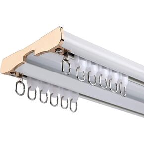 مسار سقف ألومنيوم مزدوج شديد التحمل بطول 450 سم لغرفة المعيشة والحمام وغرفة النوم، حل تقسيم متعدد الاستخدامات لديكور منزلي أنيق (B-400 سم) in Kuwait