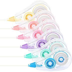 12 Pcs Colorful Core Correction Tape, 18.04 Ft White Wrong Out Tear-Resistant Bulk, Instant Corrections Easy To Use Applicator for School, Office, Note Taking, Journal (Tape Width 0.2 in) in Kuwait