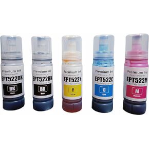 522 Ink Refill Bottles Compatible for 522 Refill Ink Bottle (Not Sublimation Ink) Use for EcoTank ET-2803 ET-2800 ET-2720 ET-4800 Printer 5 Pack (2BK C M Y) in Kuwait