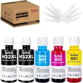31 Ink Bottle Set Compatible for HP 32XL Work for Smart Tank 7001 7301 7602 5000 6001 5101 5102 Plus 651 551 455 457 450 All-in-One Ink-Tank Printer (135ML 32XL Black, 70ML 31 CMY, 5 Pack) in Kuwait