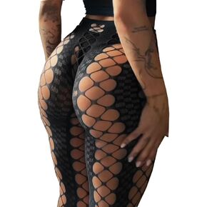 Women Sexy Tights Fishnet Opening Leggings Stripe Pantihose Lingerie Pants in Saudi Arabia