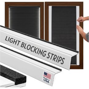 شرائط حجب الضوء - بيضاء 60 بوصة دائمة 2 قطعة - مانع ضوء النافذة لأسطوانة النافذة والظلال الخلوية - مانع ضوء جانبي لغرف النوم ودور الحضانة وغرف الوسائط in Kuwait