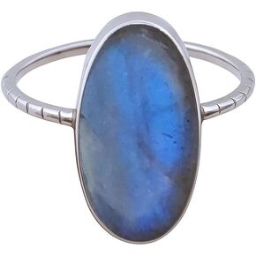 خاتم فيروزي 925 من الفضة الإسترليني والنحاس الأرجواني والفيروز مصنوع يدويًا بوهو طويل بيضاوي الشكل مصمم مجوهرات من أجل خاتم هدية للنساء من Silverekh in Kuwait