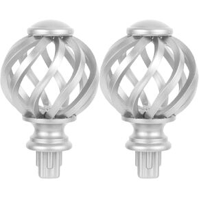 Amosfun 2Pcs Bronze Gold Curtain Rod Finials Decorative Ends Caps for Drapery Rods Easy Installation Stylish Cage Design Window Treatment Hardware in Saudi Arabia