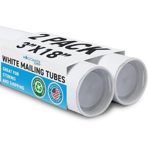 MagicWater Supply Mailing Tube 3 in x 18 in White - 10 Pack - for Shipping and Storage of Posters, Arts, Crafts, and Documents in Kuwait