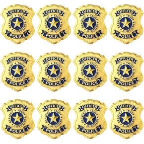 12 Pack Police Badge Bulk Detective Sheriff Cop Fbi Fake Badge Prop Police Pin for Costume Party Accessories Halloween Dress up Men Women in Saudi Arabia