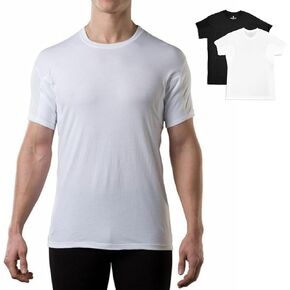 قميص داخلي مقاوم للعرق للرجال | رقبة دائرية من القطن | صالح الأصلي | مع وسادات العرق | حزمة الأبيض والأسود | كبير جدًا in Kuwait