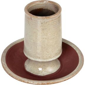 Creative Co-Op Stoneware Striker Plate, Reactive Glaze, Grey (Each One Will Vary) Match Holder in Kuwait