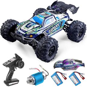 1:16 Scale RC Car for Adults, 25+ MPH High Speed 4WD Carbon Brush Electric Truck - 4x4 Waterproof Off-Road Remote Control Vehicle with 2 Rechargeable Batteries & 2.4GHz Remote in Saudi Arabia