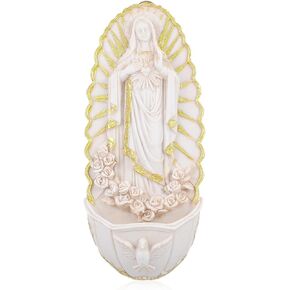 Sewroro Resin Holy Water Font for Wall Guadalupe Catholic Wall Hanging Decor for Home Entrance First Communion in Saudi Arabia