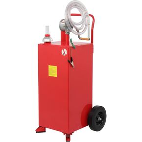 30 Gallon Fuel Caddy, Gas Caddy Storage w/Wheels & Manual Siphon Pump,Portable Diesel Fuel Transfer Storage Tank for ATV Car Mowers Tractors Boats Automobiles Red in Kuwait
