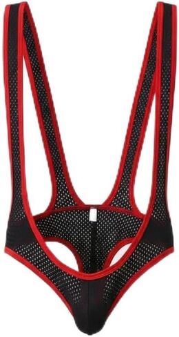 Men's Mesh Jockstrap Leotard Underwear Jumpsuits Wrestling Singlet Bodysuit in Saudi Arabia