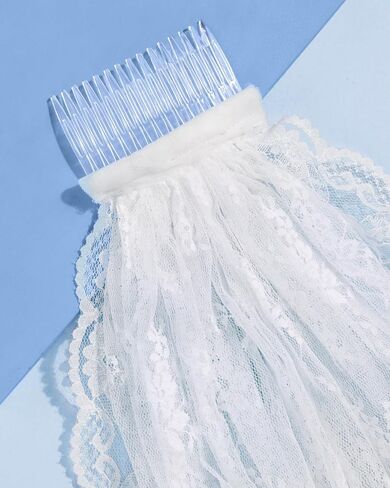 xo, Fetti Lace Veil – 1 Bridal Veil | Bachelorette, White Lace, Bride To Be, Bridal Shower, Engagement Party, Short Wedding Headwear in Saudi Arabia