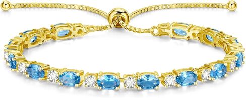FANCIME 14K مطلية بالذهب جوهرة الأساور 4 مم فضة بولو تنس أساور الذهب أساور عيد ميلاد مجوهرات هدايا للنساء 7" in Kuwait