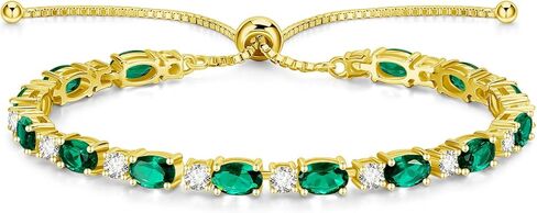 FANCIME 14K مطلية بالذهب جوهرة الأساور 4 مم فضة بولو تنس أساور الذهب أساور عيد ميلاد مجوهرات هدايا للنساء 7" in Kuwait