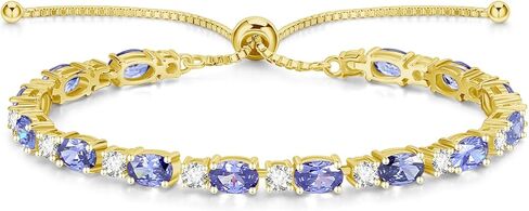FANCIME 14K مطلية بالذهب جوهرة الأساور 4 مم فضة بولو تنس أساور الذهب أساور عيد ميلاد مجوهرات هدايا للنساء 7" in Kuwait